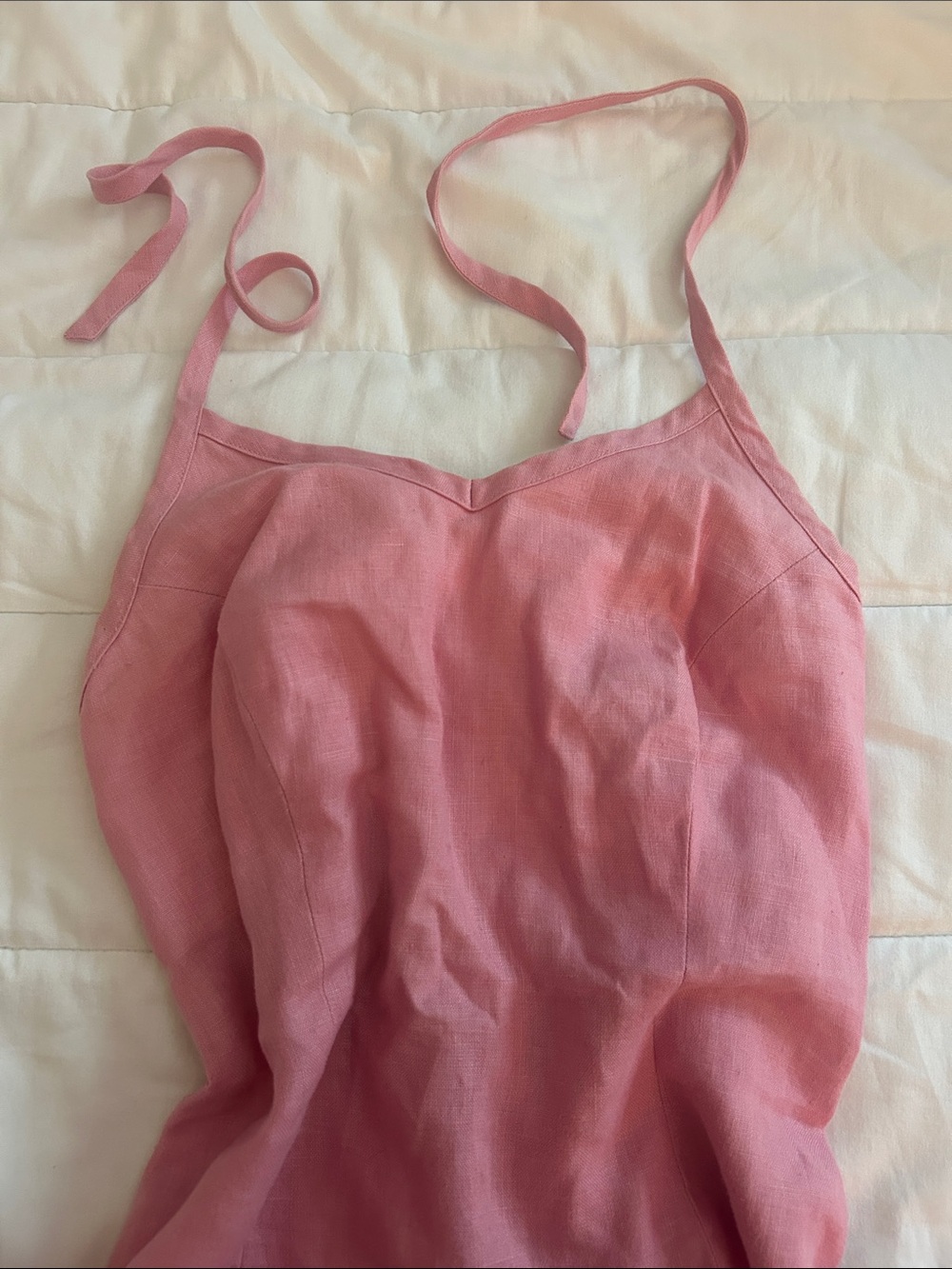 Pink linen summer dress